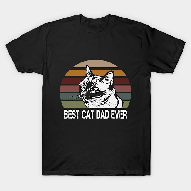 Vintage Best Cat Dad Ever Funny Gift Idea T-Shirt by karascom